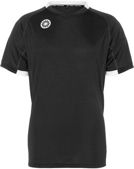 Tech Shirt  Sportshirt - Maat 128  - Jongens - zwart/wit