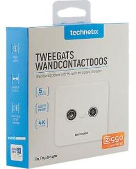 Technetix Tweegats Wandcontactdoos TRAS2000 Wit