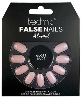 Technic Kunstnagels Technic False Nails Almond Gloss Nude 24 st