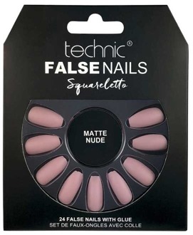 Technic Kunstnagels Technic False Nails Squareletto Matte Nude 24 st