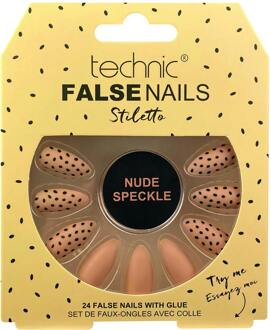 Technic Kunstnagels Technic False Nails Stiletto Nude Speckle 24 st