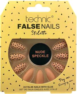 Technic Kunstnagels Technic False Nails Stiletto Nude Speckle 24 st