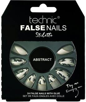 Technic Kunstnagels Technic False Nails Stiletto Painted Abstract 24 st