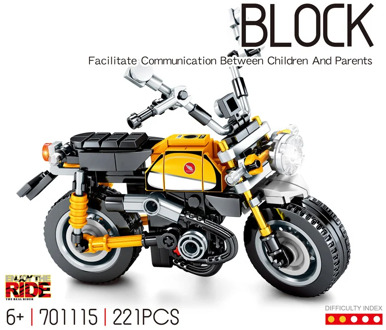 Technics Japan motor vehicle building block Honda Monkey motorcycle model steam assembly bricks educational toy collection