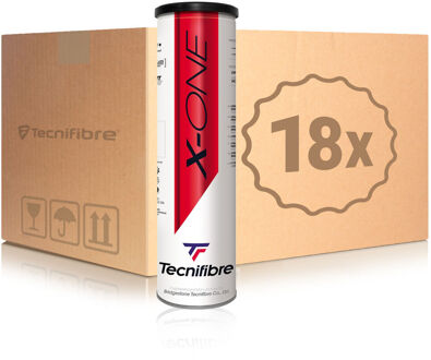 Tecnifibre 18x verpakking 4 stuks X-One In een doos geel - nosize