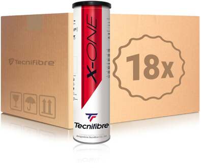 Tecnifibre 18x verpakking 4 stuks X-One In een doos geel - nosize