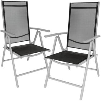 Tectake 2 Aluminium tuinstoelen inklapbaar Grijs