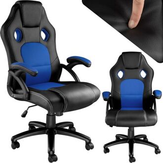 Tectake Bureaustoel Tyson - racingstoel - zwart/blauw - 403466