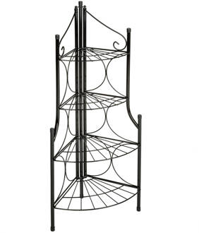 Tectake Hoekplantentrap 4 planken 30 x 30 x 106 cm Zwart