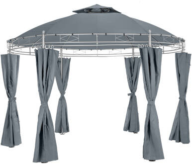 Tectake Luxueus tuinpaviljoen 350cm Siana antraciet 403265 Grijs