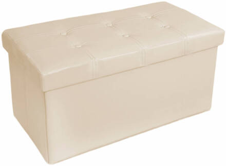 Tectake Opvouwbare kruk met opbergruimte 80x40x40cm Beige