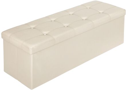 Tectake Opvouwbare zitkist met opbergruimte 110x38x38cm Beige