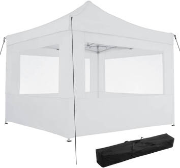 Tectake Opvrouwbare paviljoen Olivia 3x3m met 4 zijdelen Wit