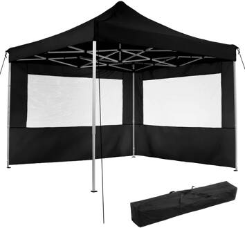 Tectake Partytent Olivia 3x3 m met 2 zijdelen Zwart