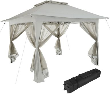 Tectake tectake® - Opvouwbaar paviljoen Carabobo 364x364x294cm - lichtgrijs - 404883