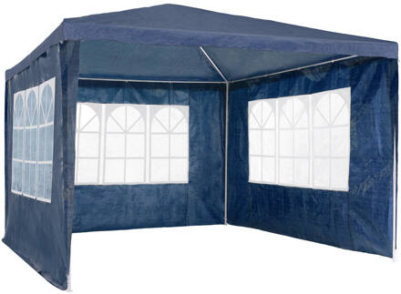 Tectake tectake® - Tuinpaviljoen partytent Baraban 3x3m met 3 zijdelen - blauw - 404814