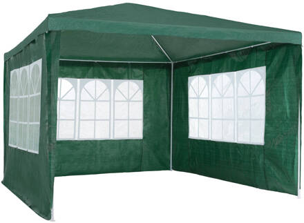 Tectake tectake® - Tuinpaviljoen partytent Baraban 3x3m met 3 zijdelen - groen