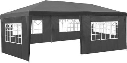 Tectake tectake® - Tuinpaviljoen Vivara 6x3m met 5 zijdelen - grijs