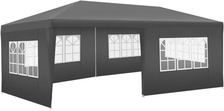 Tectake tectake® - Tuinpaviljoen Vivara 6x3m met 5 zijdelen - grijs