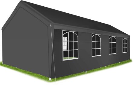 Tectake tectake® - XXL Partytent tuinpaviljoen Mammut 8x4m - Grote kijkvensters - grijs - 404973