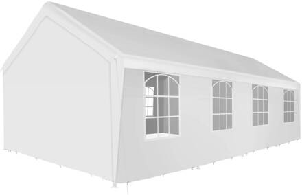 Tectake tectake® - XXL Partytent tuinpaviljoen Mammut 8x4m - Grote kijkvensters - wit - 404972