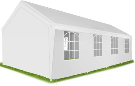 Tectake tectake® - XXL Partytent tuinpaviljoen Mammut 8x4m - Grote kijkvensters - wit - 404972