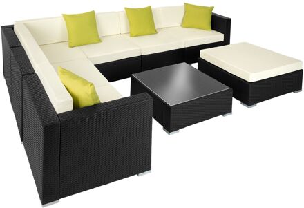 Tectake Wicker loungeset Marbella Zwart