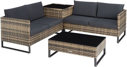 Tectake Wicker loungeset Ostuni Beige