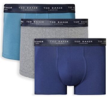 Ted Baker 3 stuks Cotton Trunks * Actie * Blauw,Versch.kleure/Patroon,Grijs,Groen,Lila,Rood,Zwart - Small
