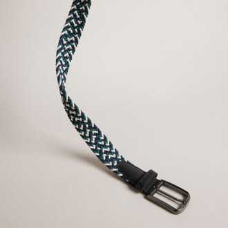 Ted Baker Accessoires Ted Baker Stretch Geweven Elastische Riem in Zwart Veelkleurig - 31 inches