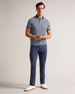 Ted Baker Affric Heren Korte Mouw Regular Geo Gestructureerd Poloshirt - maat 2XL Navy