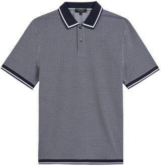 Ted Baker Affric Heren Navy/Wit Geo Polo Shirt - XS