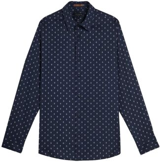 Ted Baker Area Heren Navy Geometrisch Print Shirt - XS