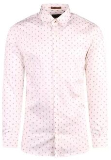 Ted Baker Area Heren Wit Geometrisch Print Shirt - maat L