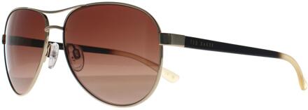 Ted Baker Aviator Unisex Zwart Bruin Kleurverloop TB1271 Oliver - maat