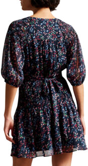 Ted Baker Dames/Dames Casadee Mini Smock Panel Wrap Dress (Marine) - maat Navy