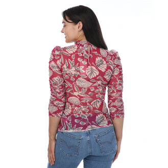 Ted Baker Dames/Dames Izabelo Bladeren Mesh Frill Top (Roze) - maat