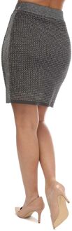 Ted Baker Dames Ted Baker Sanniaa Metallic Gebreide Mini Rok in Gunmetal Zilver