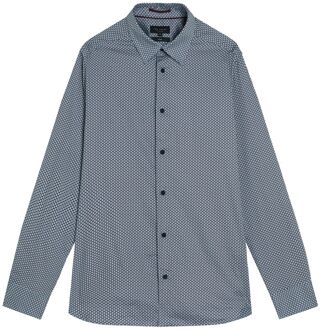 Ted Baker Faenza Heren Navy Geometrisch Overhemd - maat