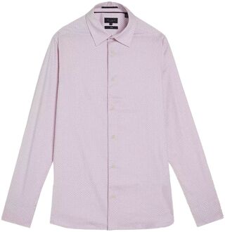 Ted Baker Faenza Heren Roze Geometrisch Overhemd
