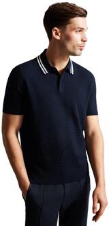 Ted Baker Heren Gestikt Poloshirt - MAHANA - maat XL Navy