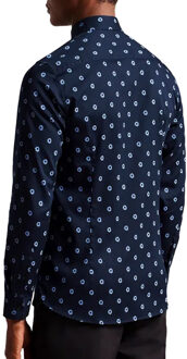 Ted Baker Heren KYME Ditsy Bloemen Overhemd Met Lange Mouwen (Marine) Navy - S