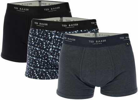 Ted Baker Heren Ted Baker 3-pack katoenen zwembroek in marine Navy