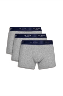 Ted Baker katoenen boxershort voor heren, set van 3, grijs