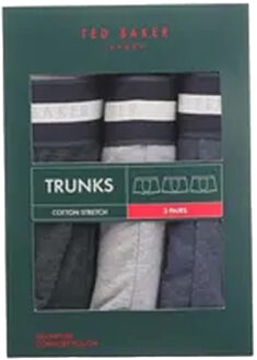 Ted Baker Katoenen Boxershorts Heren (Set van 3) (Grijs/Blauw/Zwart)