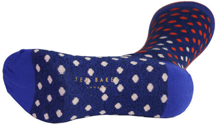 Ted Baker Londen All Over Spot Gedrukt Blauw Herensokken MXSGILIAXH9M Oranje