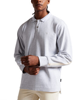 Ted Baker Rugby Polo met lange mouwen, Grijs Marl - 3XL
