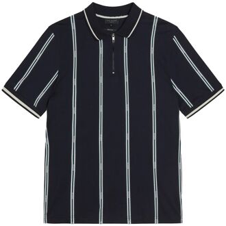 Ted Baker Sisons Heren Navy Gestreept Poloshirt - maat L