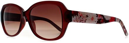 Ted Baker TB1606 Mae 204 bordeaux bloemen rood bruin gradiënt zonnebril