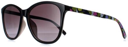 Ted Baker TB1646 Delfi 001 glanzend zwart grijs gradiënt zonnebril - One Size